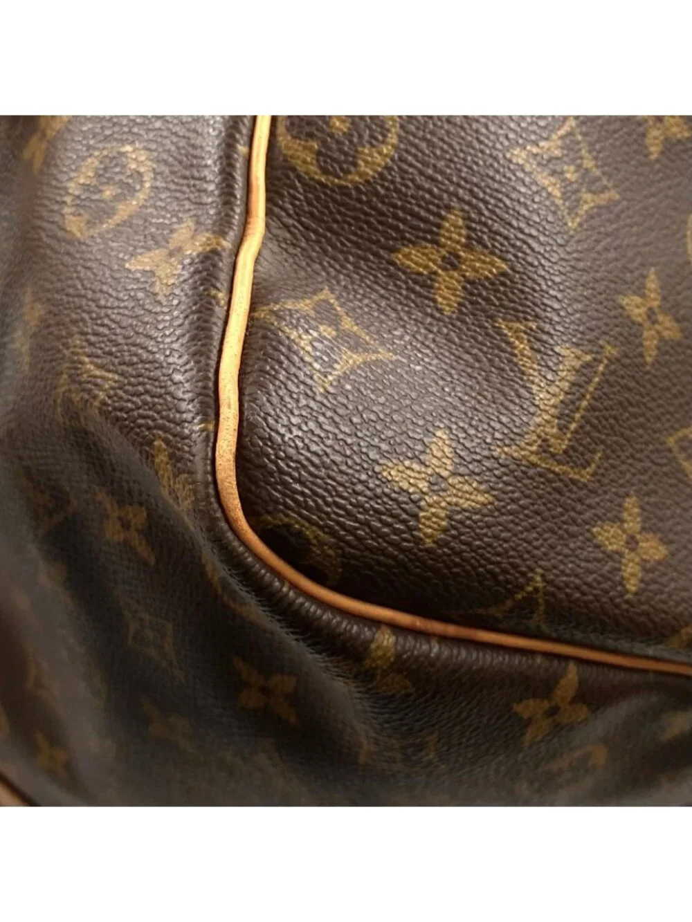 Louis Vuitton Keepall 60 Monogram Leather Brown Light Boston Bag Gold